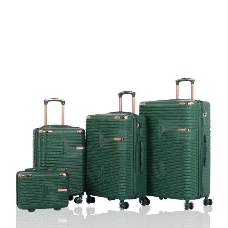 أفياتور شنط سفر  دبش عروسة - مكون من 4قطع ويشمل حقيبتين يد - بكفرات دبل وقفل رقمي ثابت -  ماركة / AVIATOR - Image 1